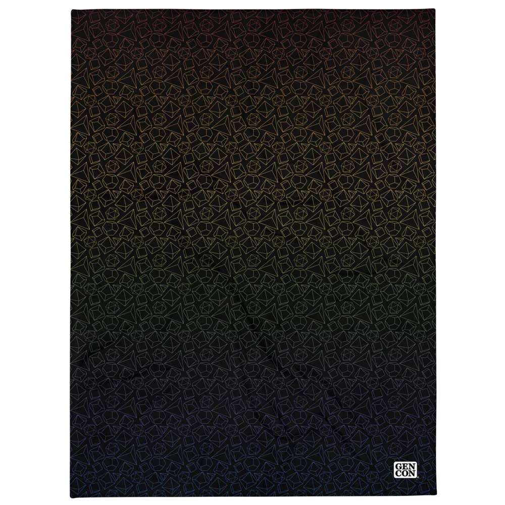 Roll A Crit Gen Con Rainbow Dice Pattern plaid 50x60 zacht
