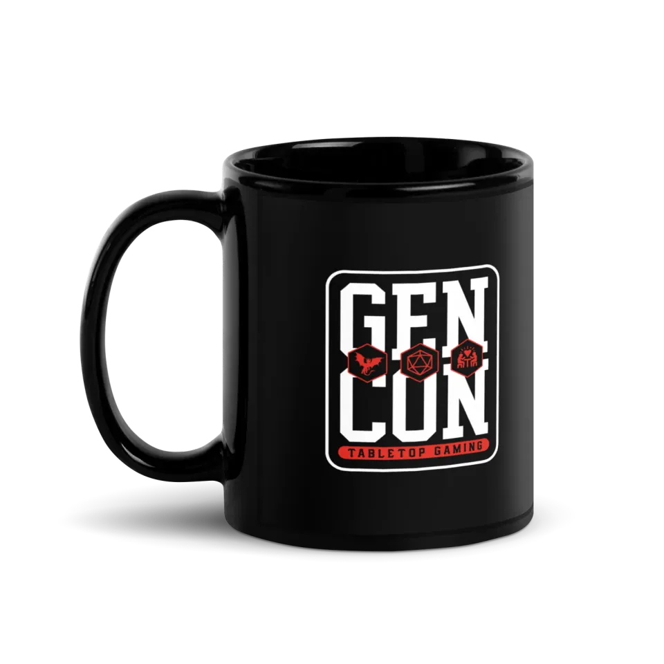 Roll A Crit Gen Con Icons mok keramiek zwart 11oz