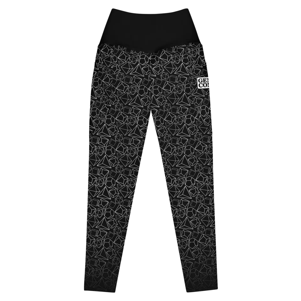Gen Con White Dice Pattern legging wit met zakken