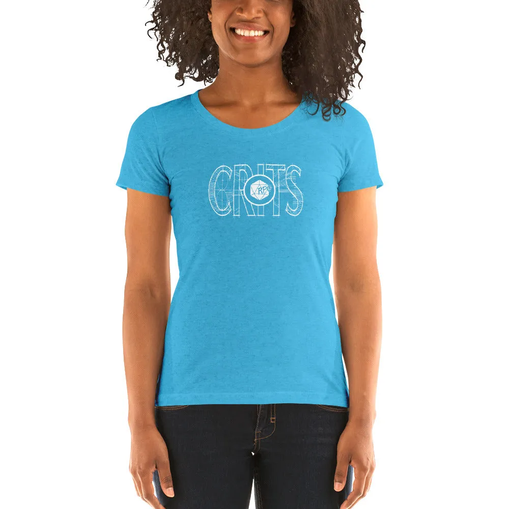 Roll A Crit RPG Crits fitted T-shirt aqua triblend M