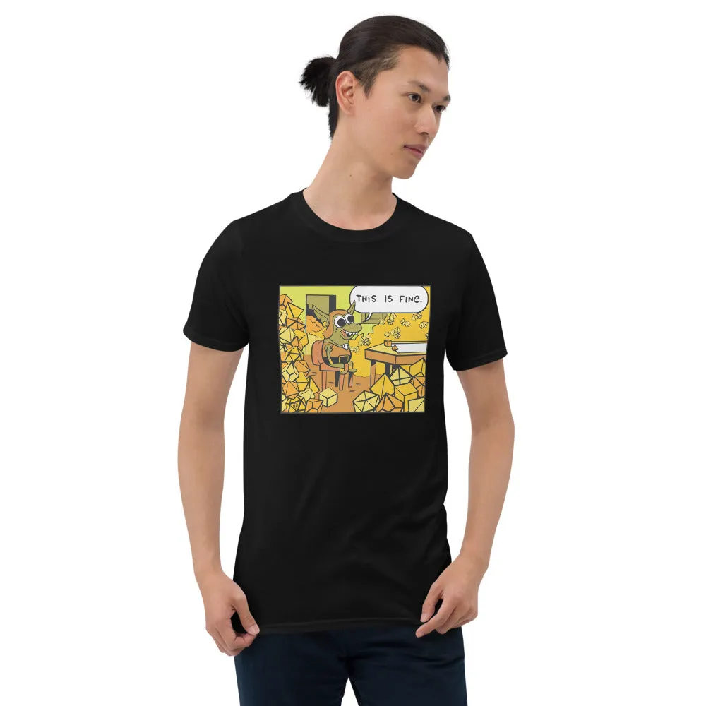 Roll A Crit This Is Fine Dice Goblin T-shirt maat L katoen