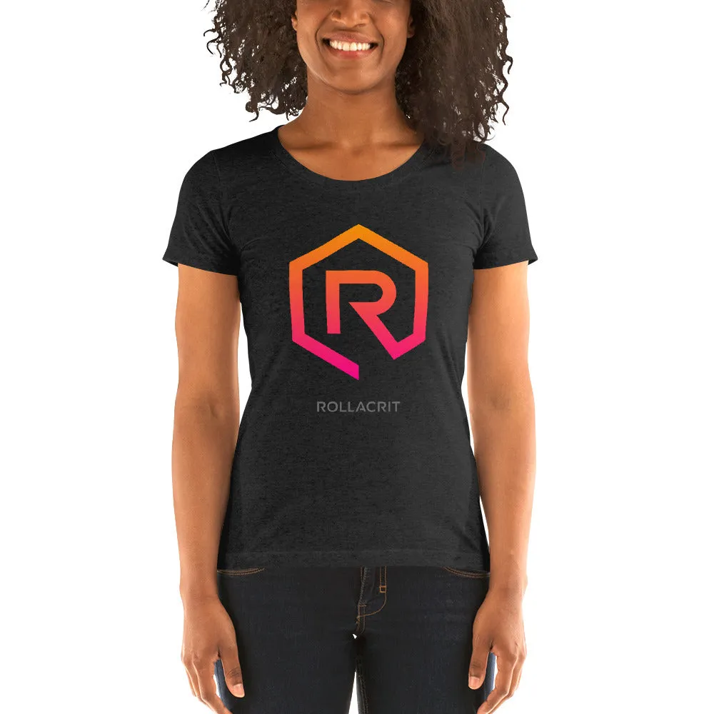 Roll A Crit Sunset Orange 1e fitted T-shirt charcoal maat M