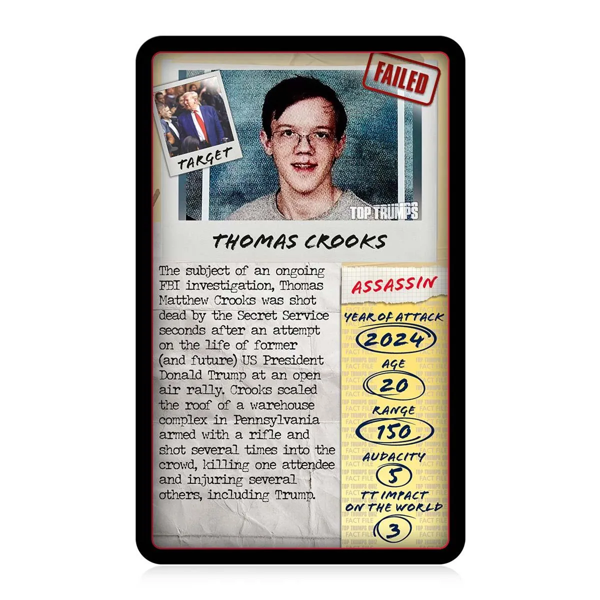 Top Trumps Traitors and Assassins kaartspel limited edition