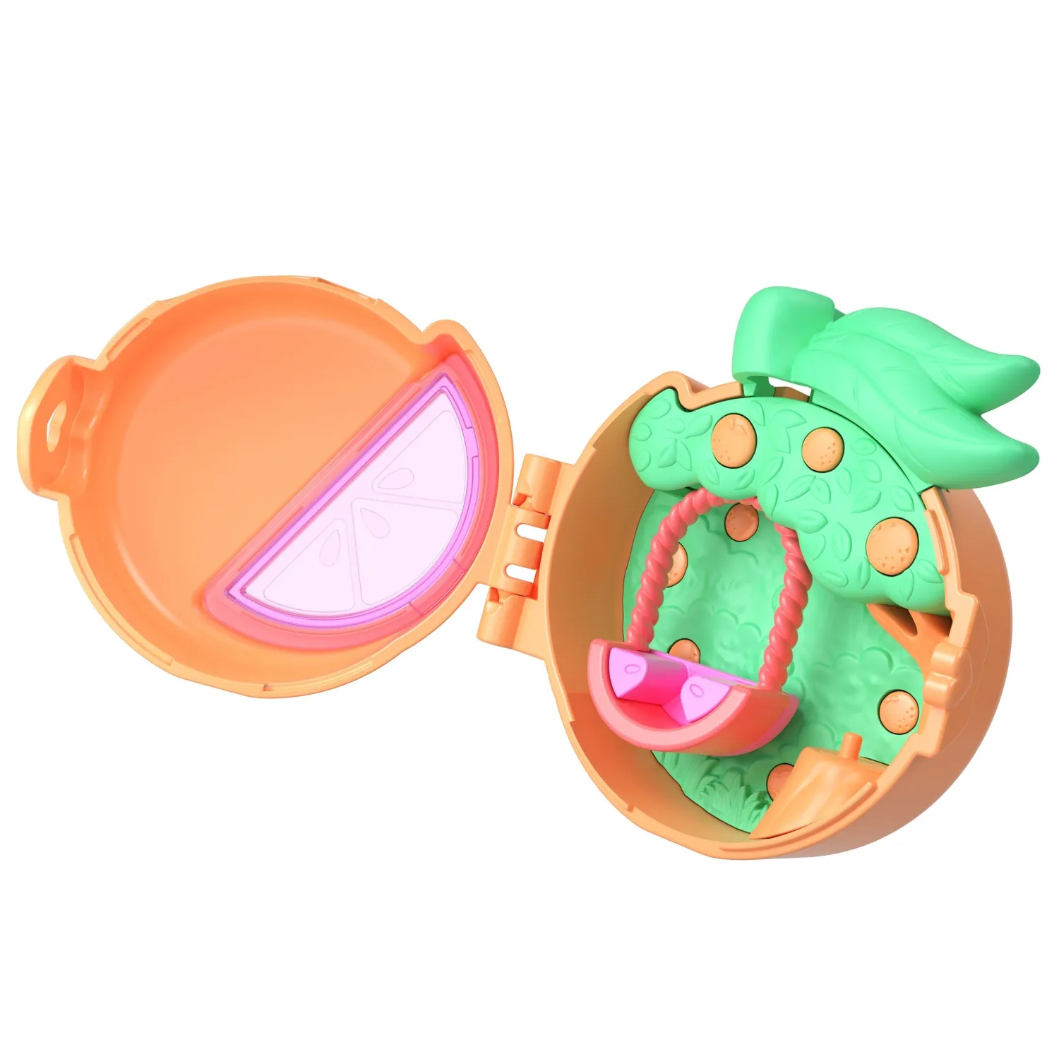 Polly Pocket Fruit Friends compact speelsetje sleutelhanger sticker