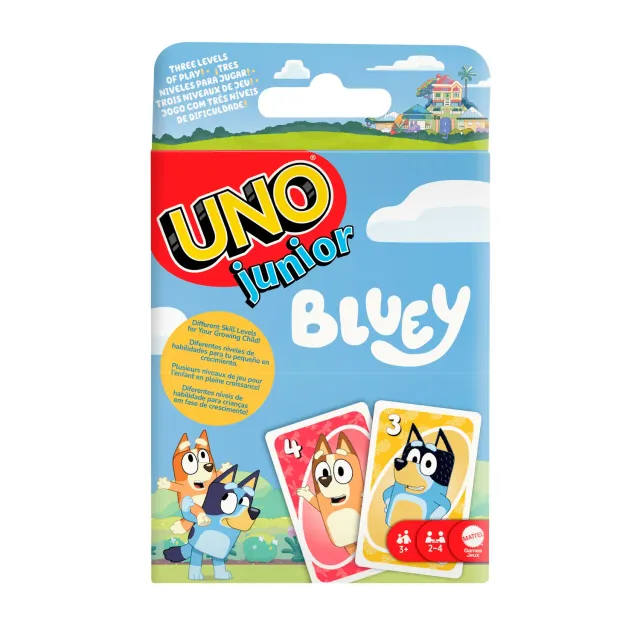 UNO Junior Bluey kaartspel met serie deck voor 3 jaar