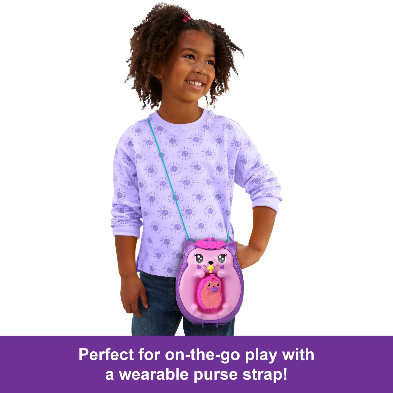 Polly Pocket Egel Mama Baby tas speelset 2 poppen