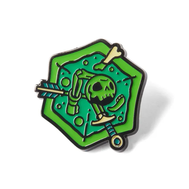 Roll A Crit Gelatinous Cube pin transparant