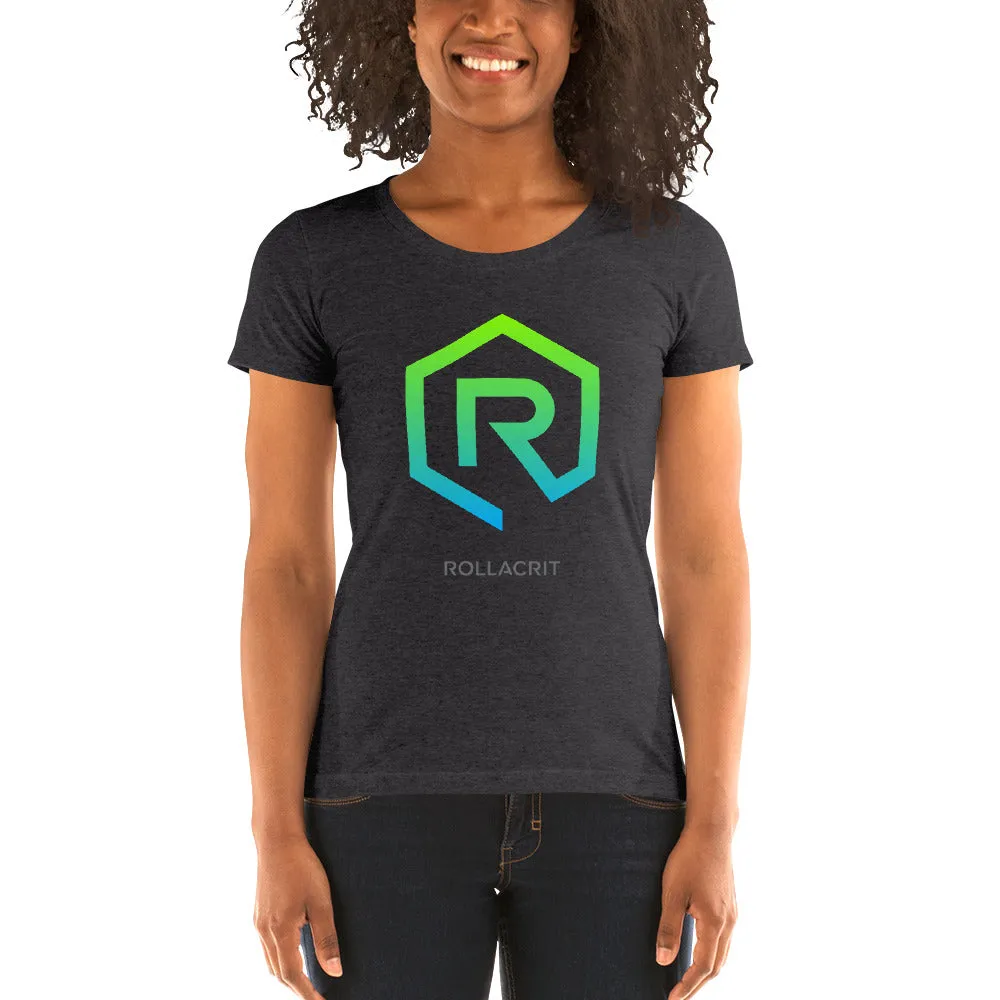 Roll A Crit Green Horizon 1e fitted T-shirt Charcoal-Black slim fit