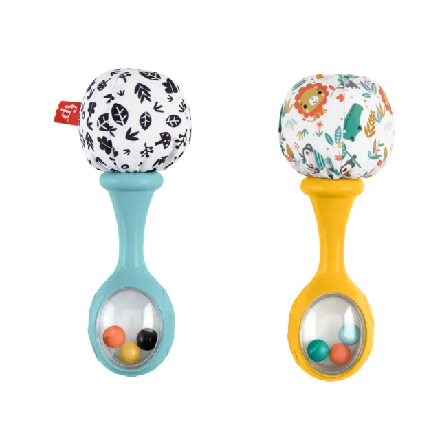 Fisher-Price Maracas rammelaar set van 2 met contrastkleur