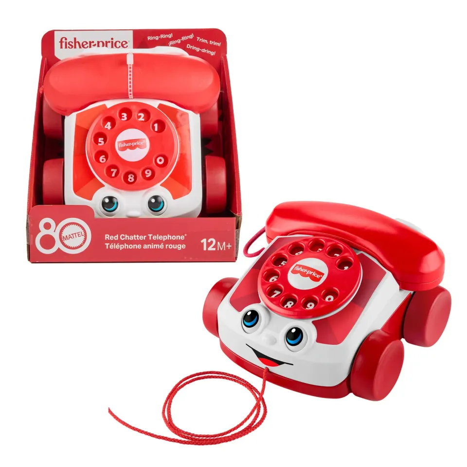 Fisher-Price Chatter Telephone trektelefoon rood 80 jaar