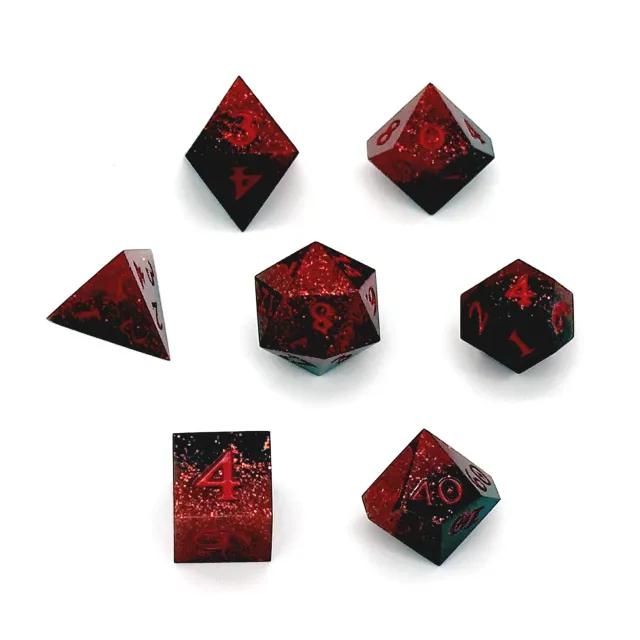 Roll A Crit Blood Hunter dobbelstenenset 7-delig rood-zwart