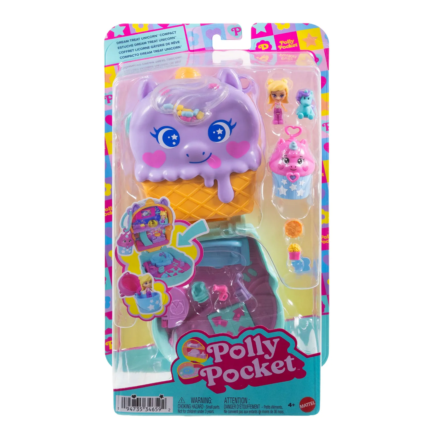 Polly Pocket Eenhoorn Ijsje compact met pop