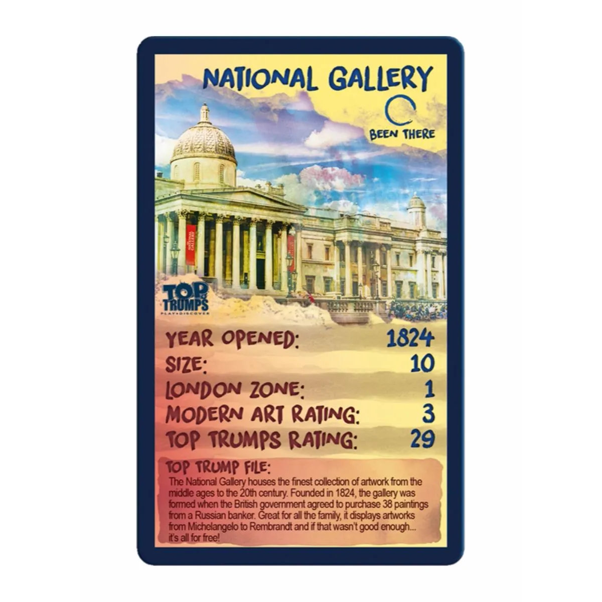 Top Trumps London Galleries kaartspel Top 30 editie