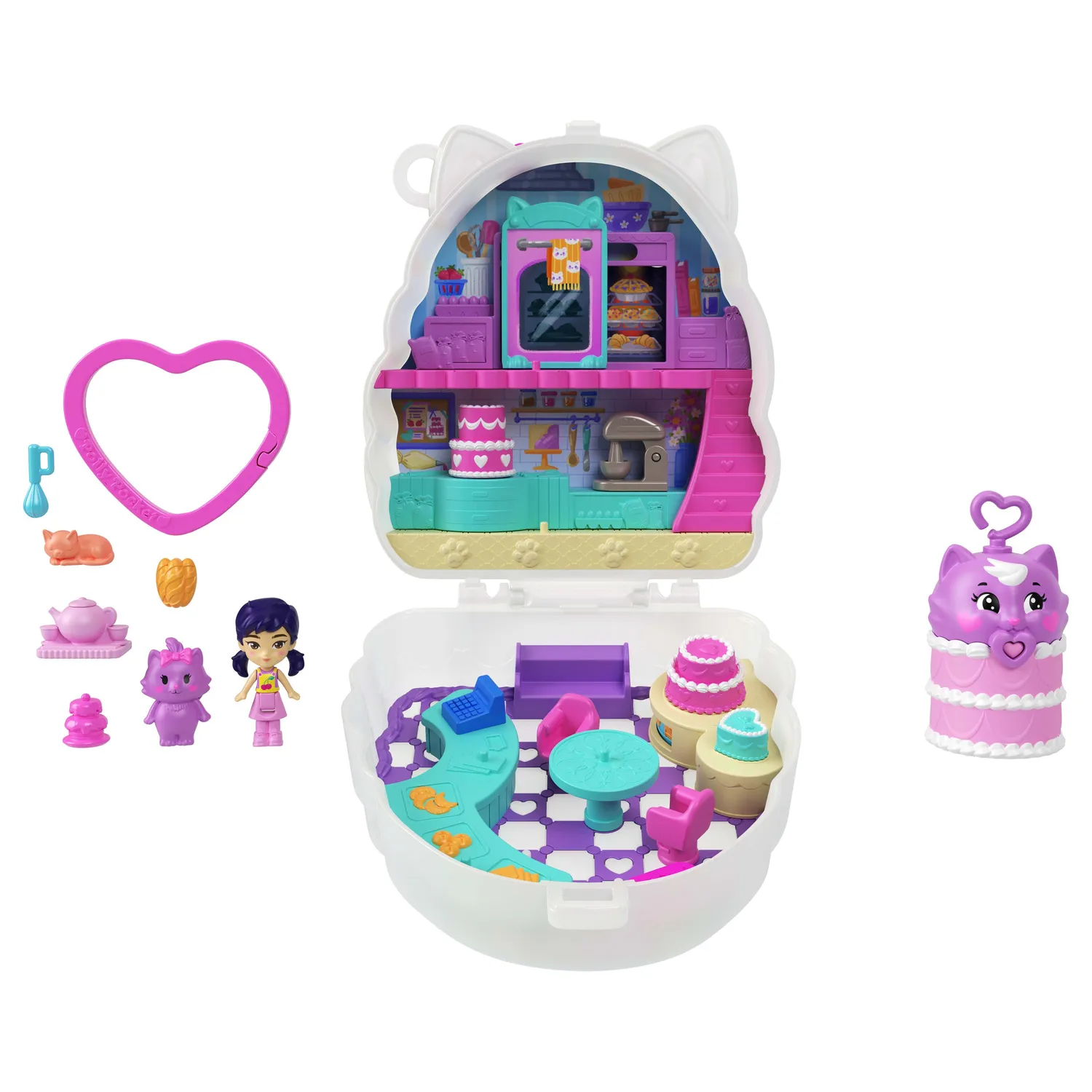 Polly Pocket Kittens Bakkerij compact reisspeelgoed met pop