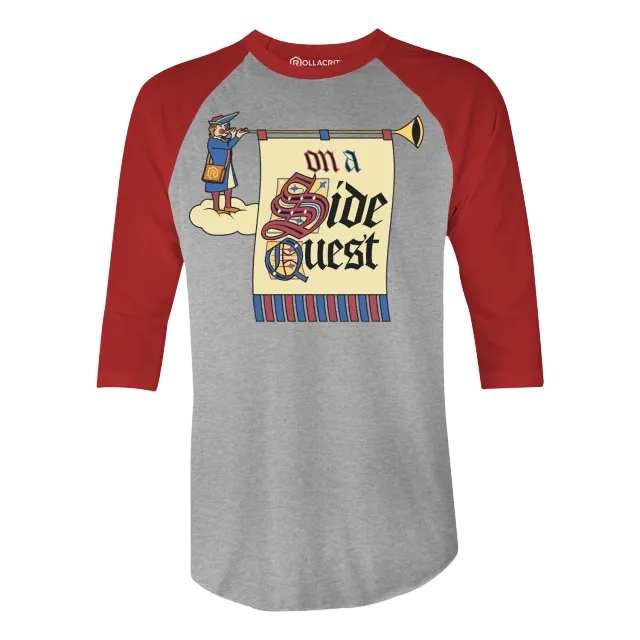 Roll A Crit On a Side Quest Raglan shirt 3/4 mouw