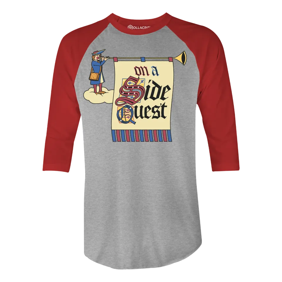 Roll A Crit On a Side Quest Raglan shirt 3/4 mouw