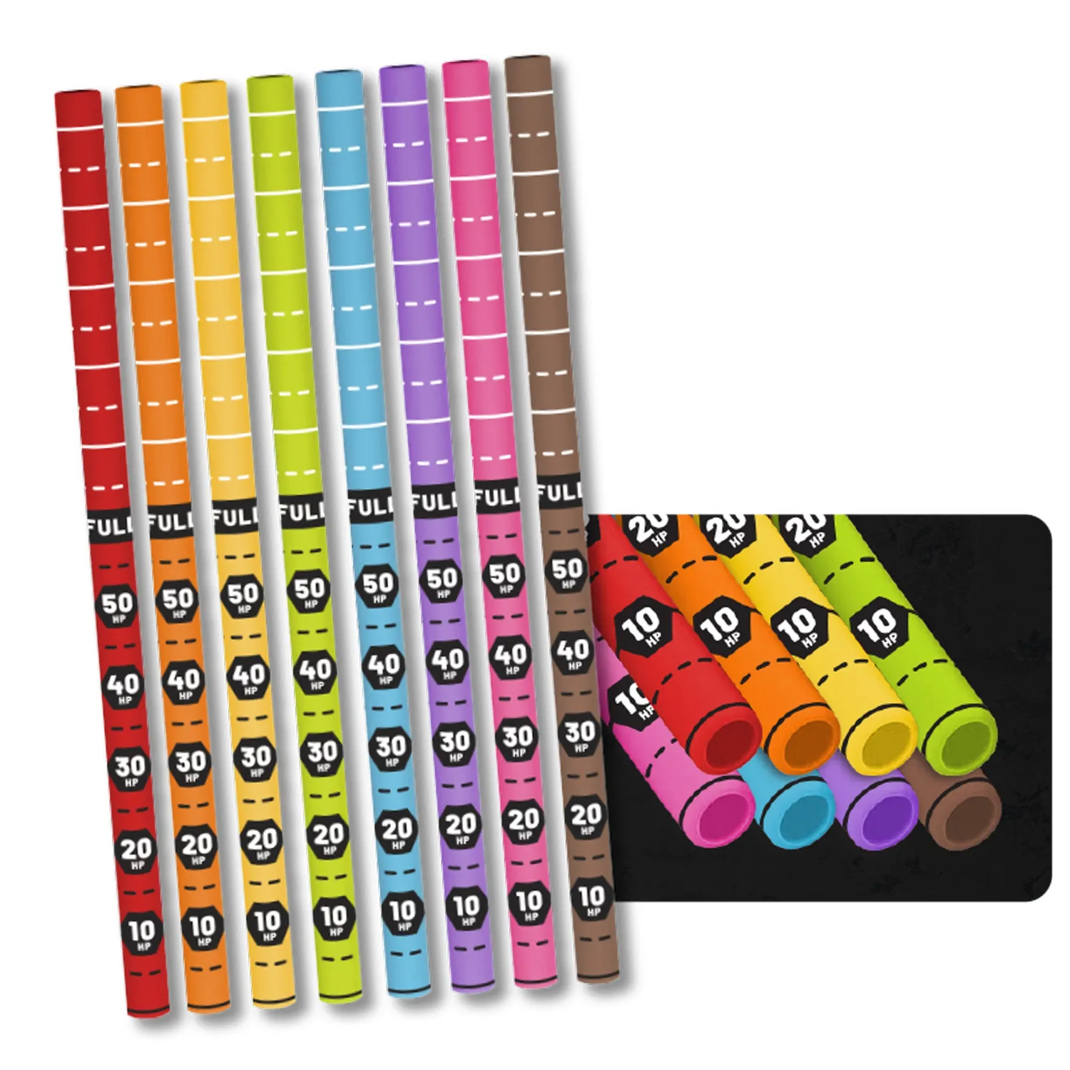Roll A Crit Heroes of Barcadia siliconen rietjes 8-pack