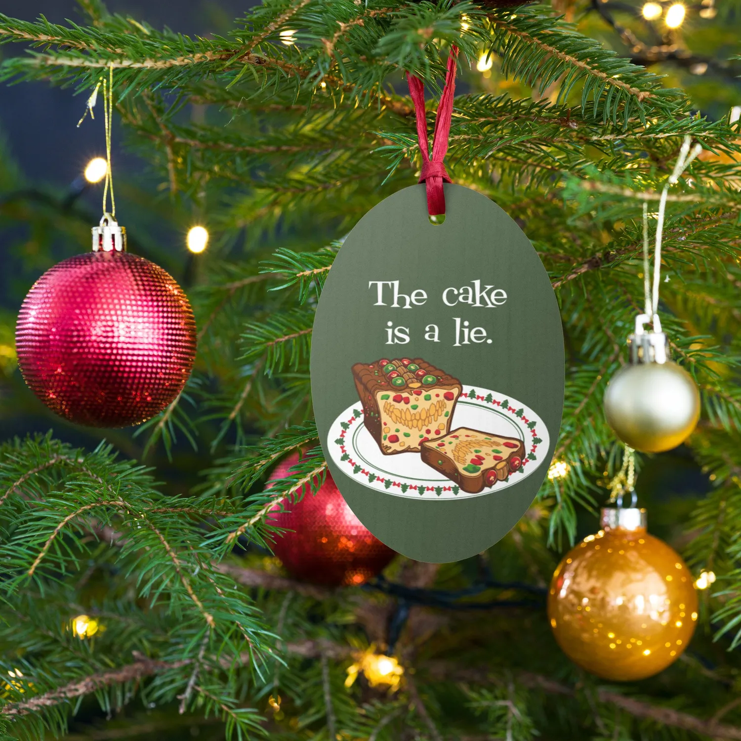 Roll A Crit Mimic Fruitcake houten ornament magneet dubbelzijdig