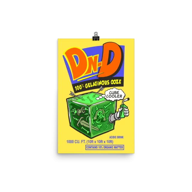Roll A Crit Gelatinous Cubic Cooler poster 12x18 inch