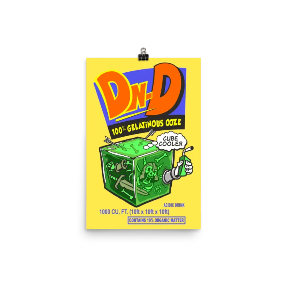 Roll A Crit Gelatinous Cubic Cooler poster 12x18 inch