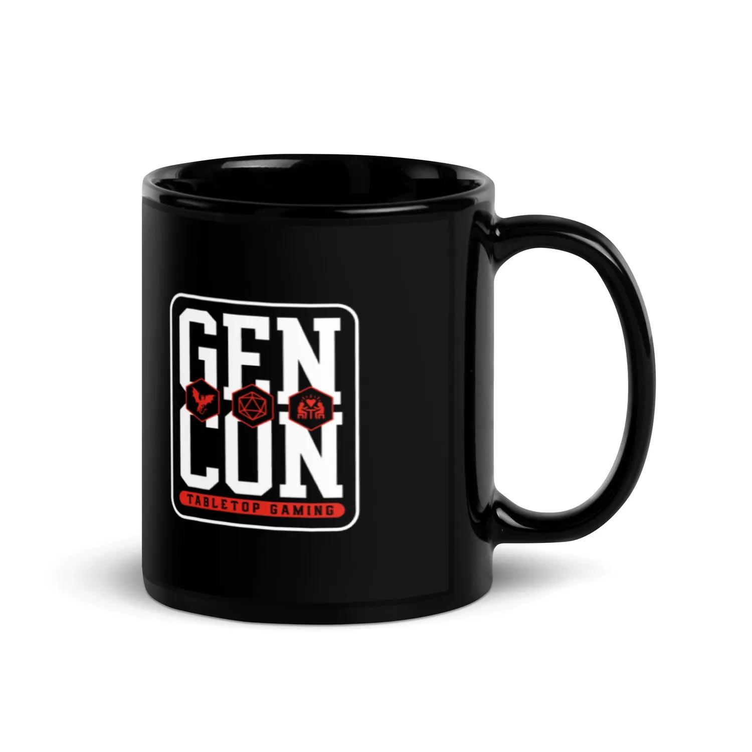 Roll A Crit Gen Con Icons mok keramiek zwart 11oz
