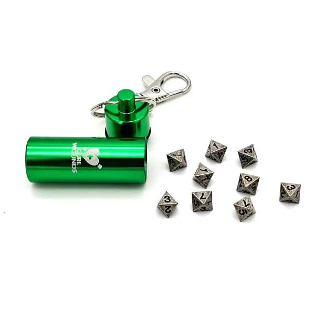 Roll A Crit Cure Wounds dobbelstenen sleutelhanger 9-delig zilver