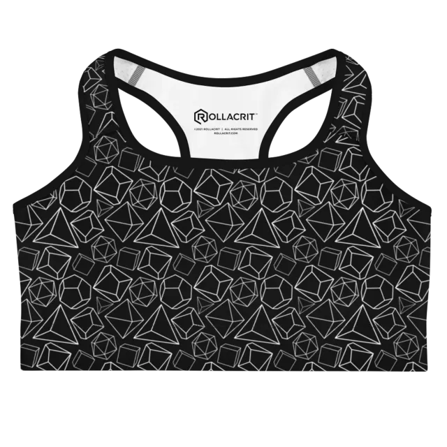 Gen Con White Dice Pattern Sportbeha polyester A-C
