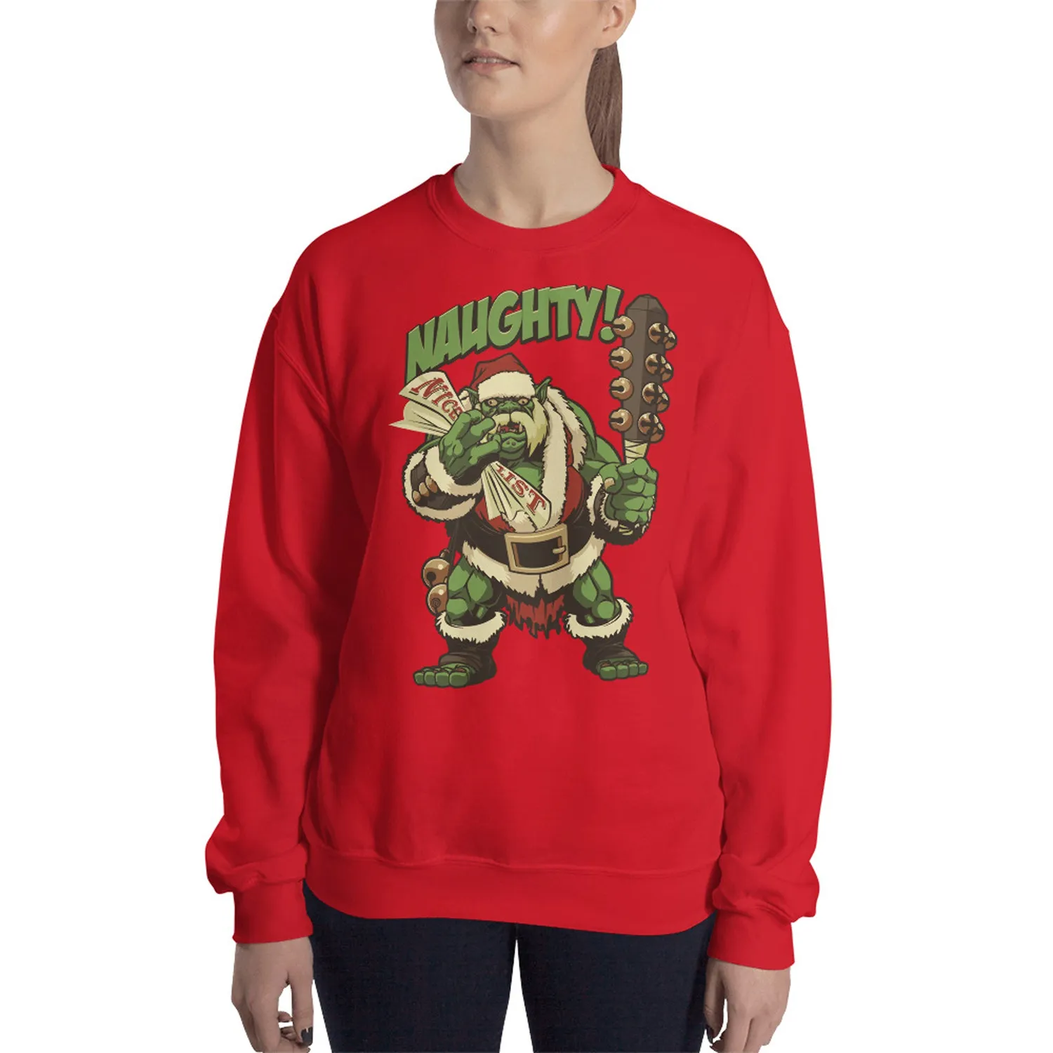 Roll A Crit Holiday Naughty Ogre sweater katoen rood S