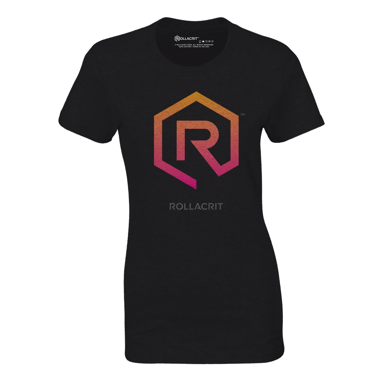 Roll A Crit Sunset Orange 1e fitted T-shirt charcoal maat M