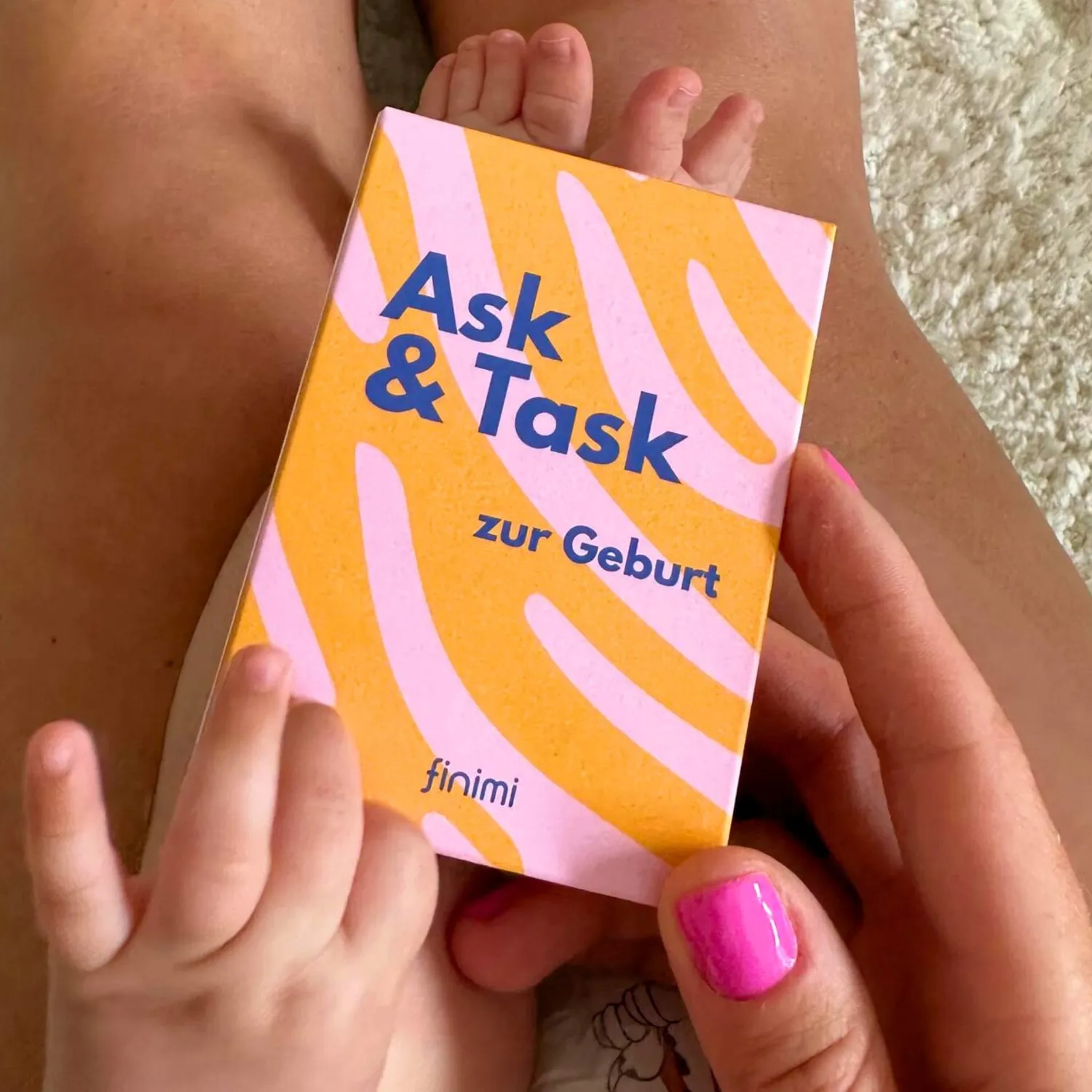 Finimi Ask & Task Geburt kaartspel 52 kaarten ouders-to-be