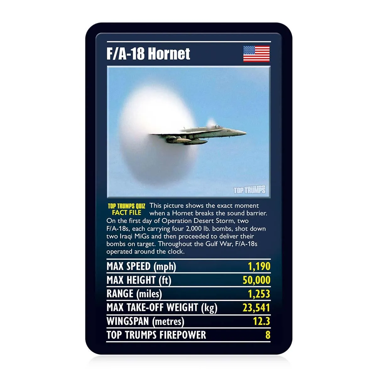 Top Trumps Ultimate Military Jets kaartspel straaljagers