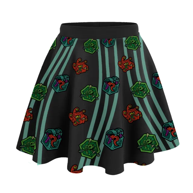 Roll A Crit Monsters Wave skaterrok polyester