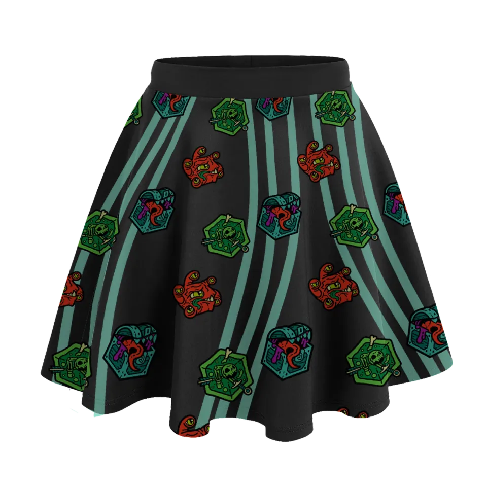 Roll A Crit Monsters Wave skaterrok polyester