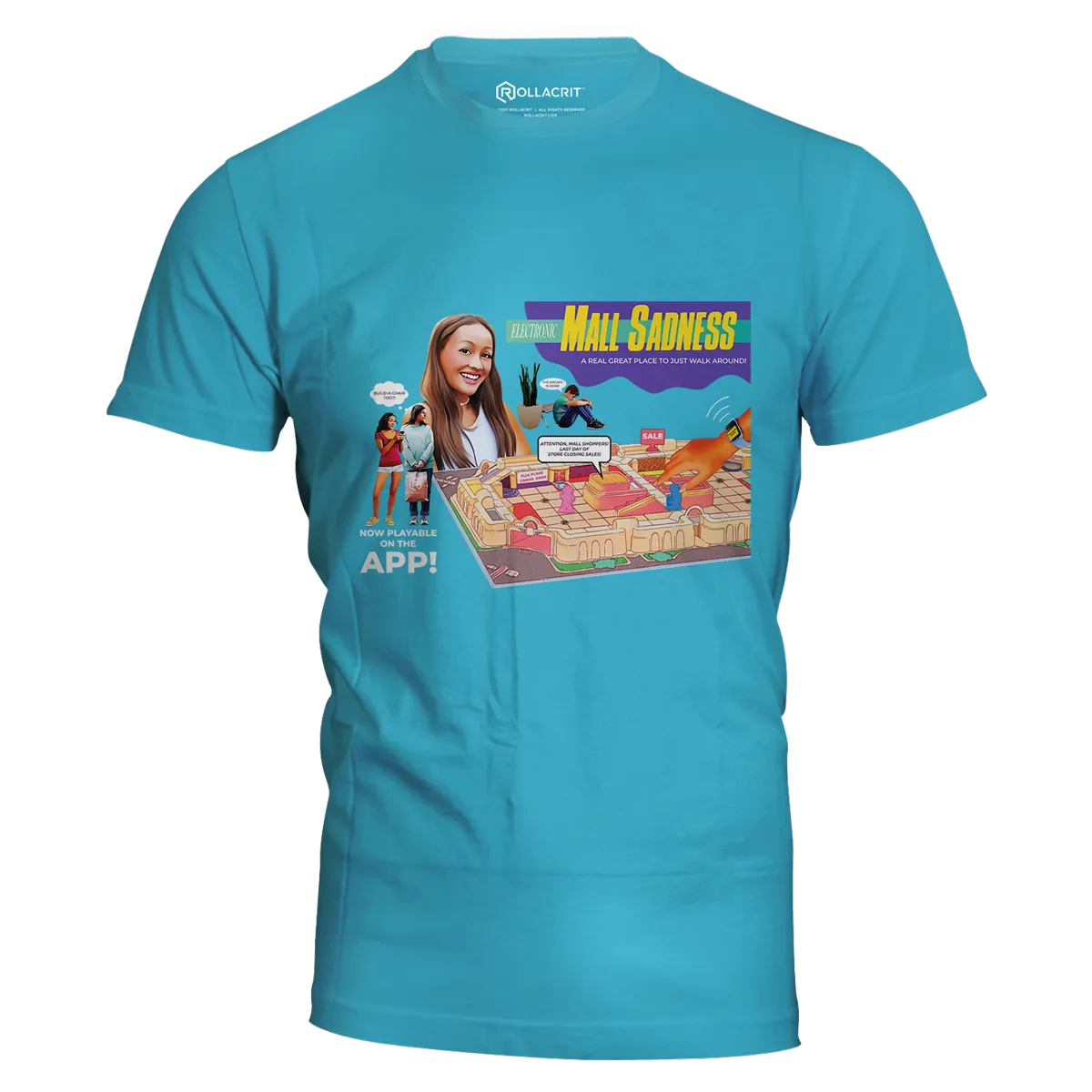 Roll A Crit Mall Sadness Slim Fit T-shirt berry katoen