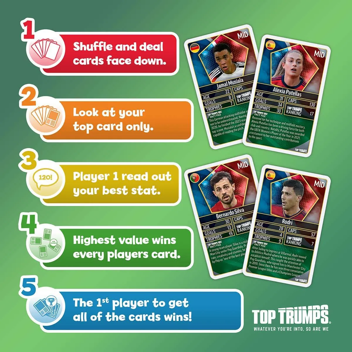 Top Trumps World Football Stars kaartspel + bal maat 5