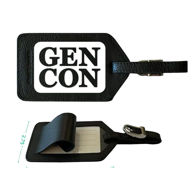 Gen Con Black Faux Leather Luggage Tag kofferlabel