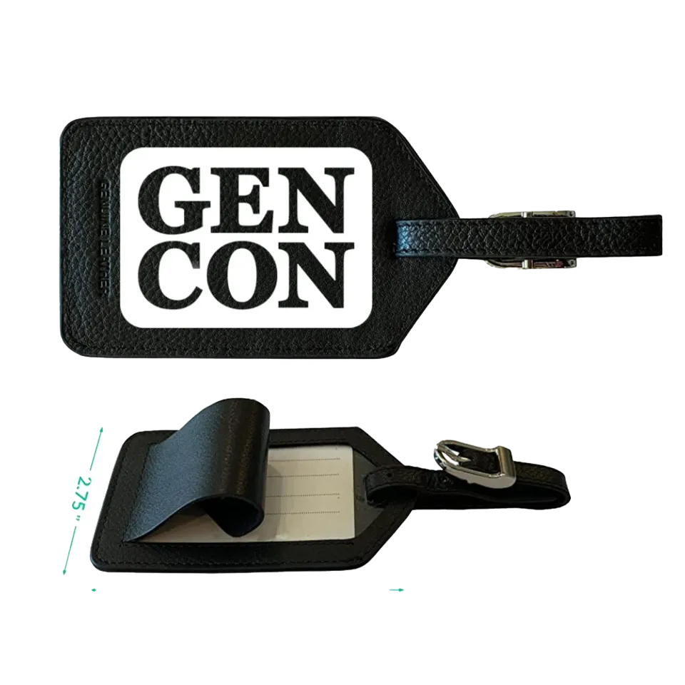 Gen Con Black Faux Leather Luggage Tag kofferlabel