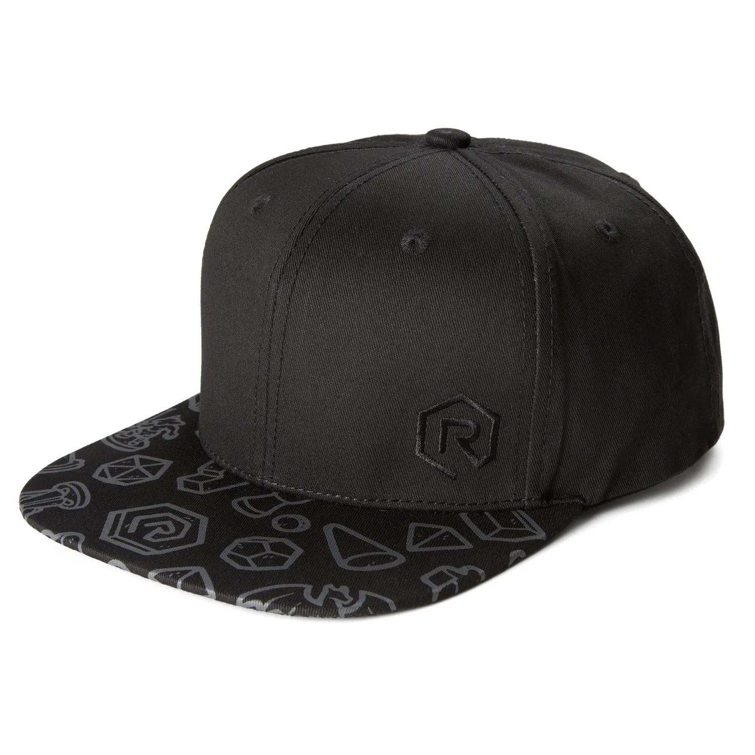 Roll A Crit Game Piece Snapback pet zwart katoen