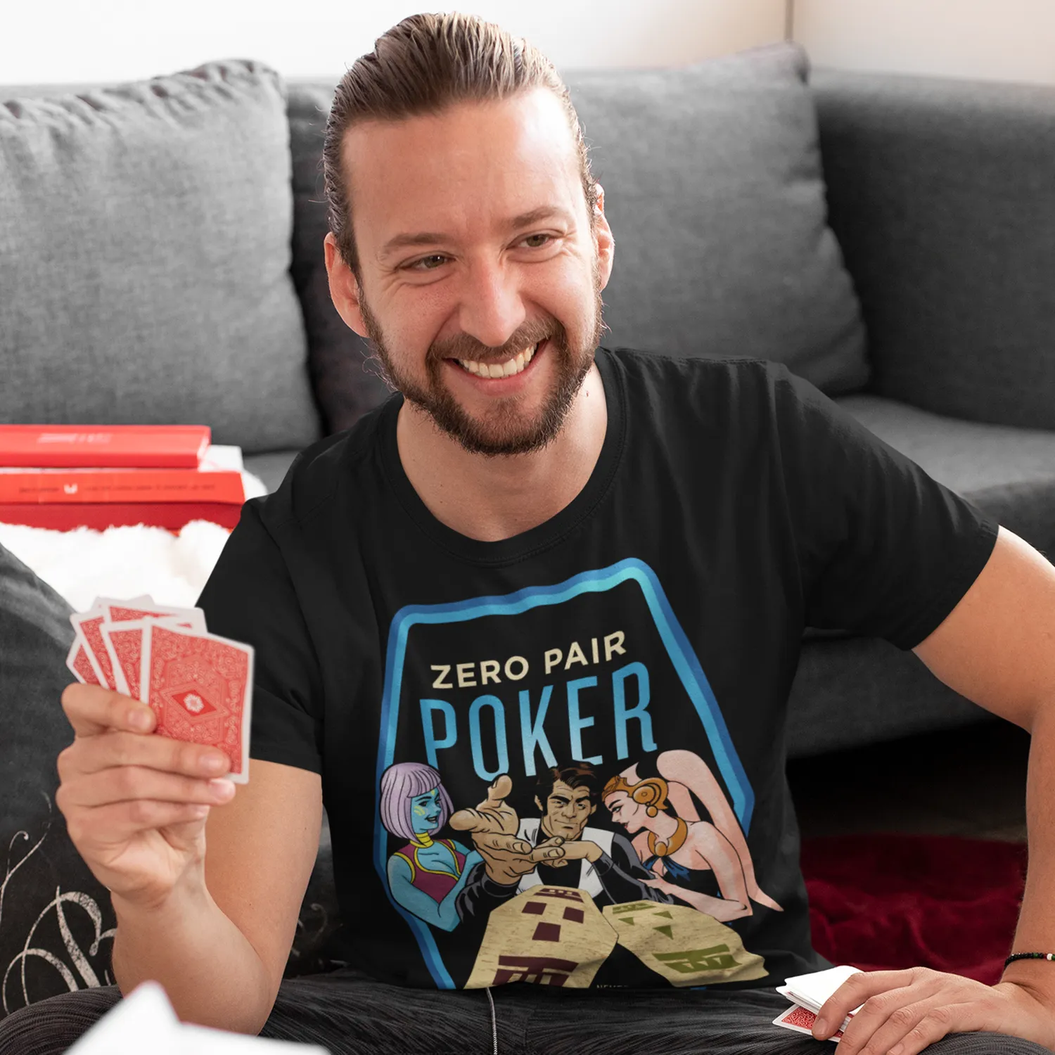 Roll A Crit Zero Pair Poker T-shirt katoen