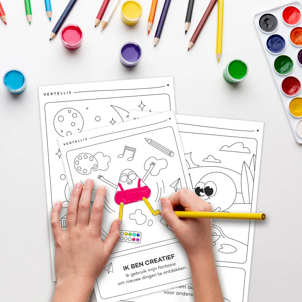 Vertellis Affirmatie Kids kleurkaarten 16 stuks