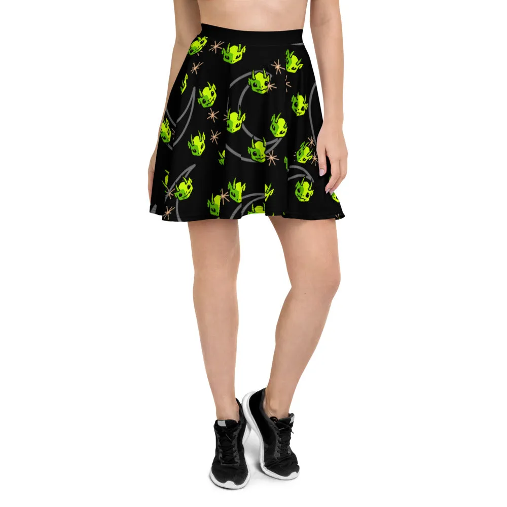 Roll A Crit Würfel Moon & Stars skaterrok soepele stof