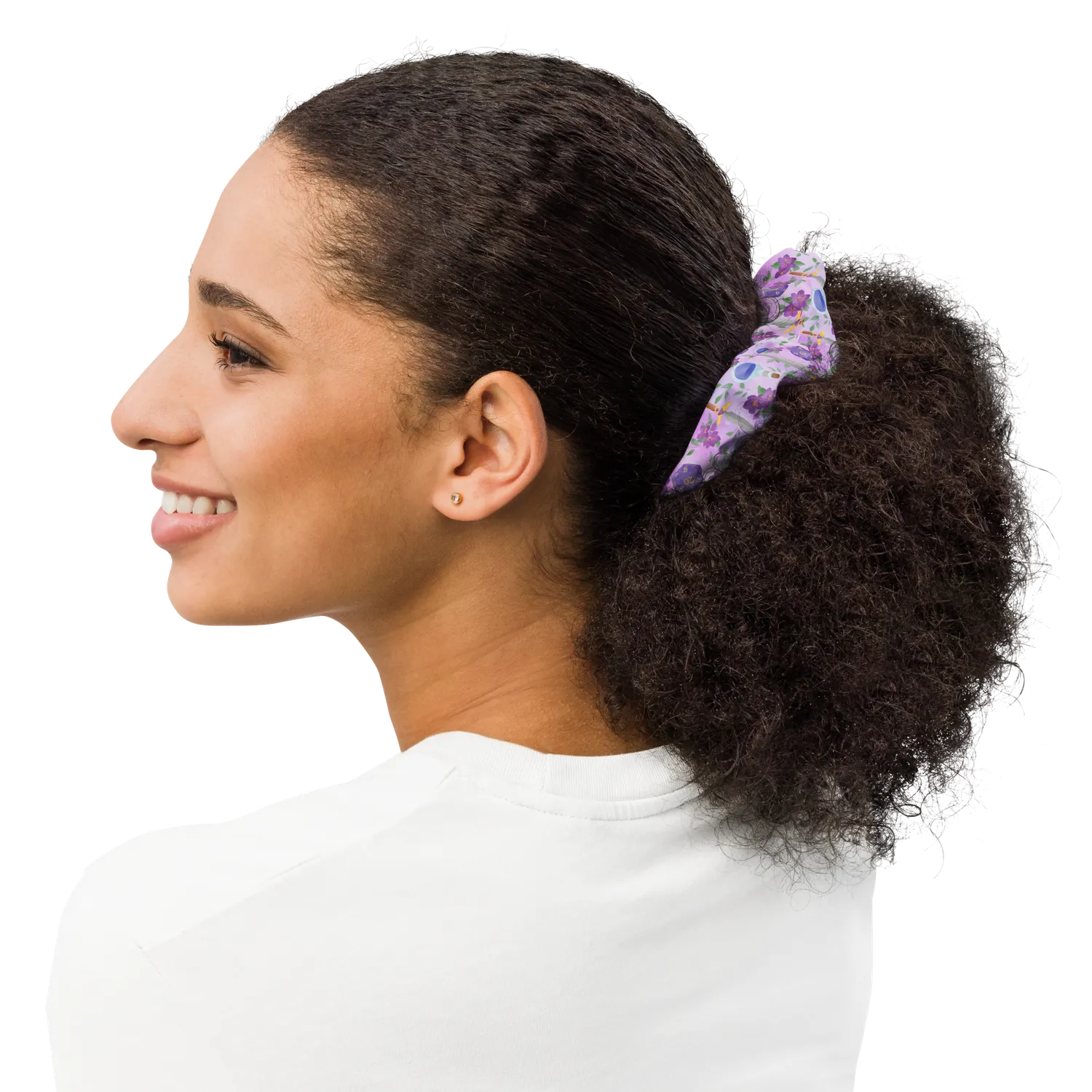 Gen Con Adventurer's scrunchie polyester paars bloemen