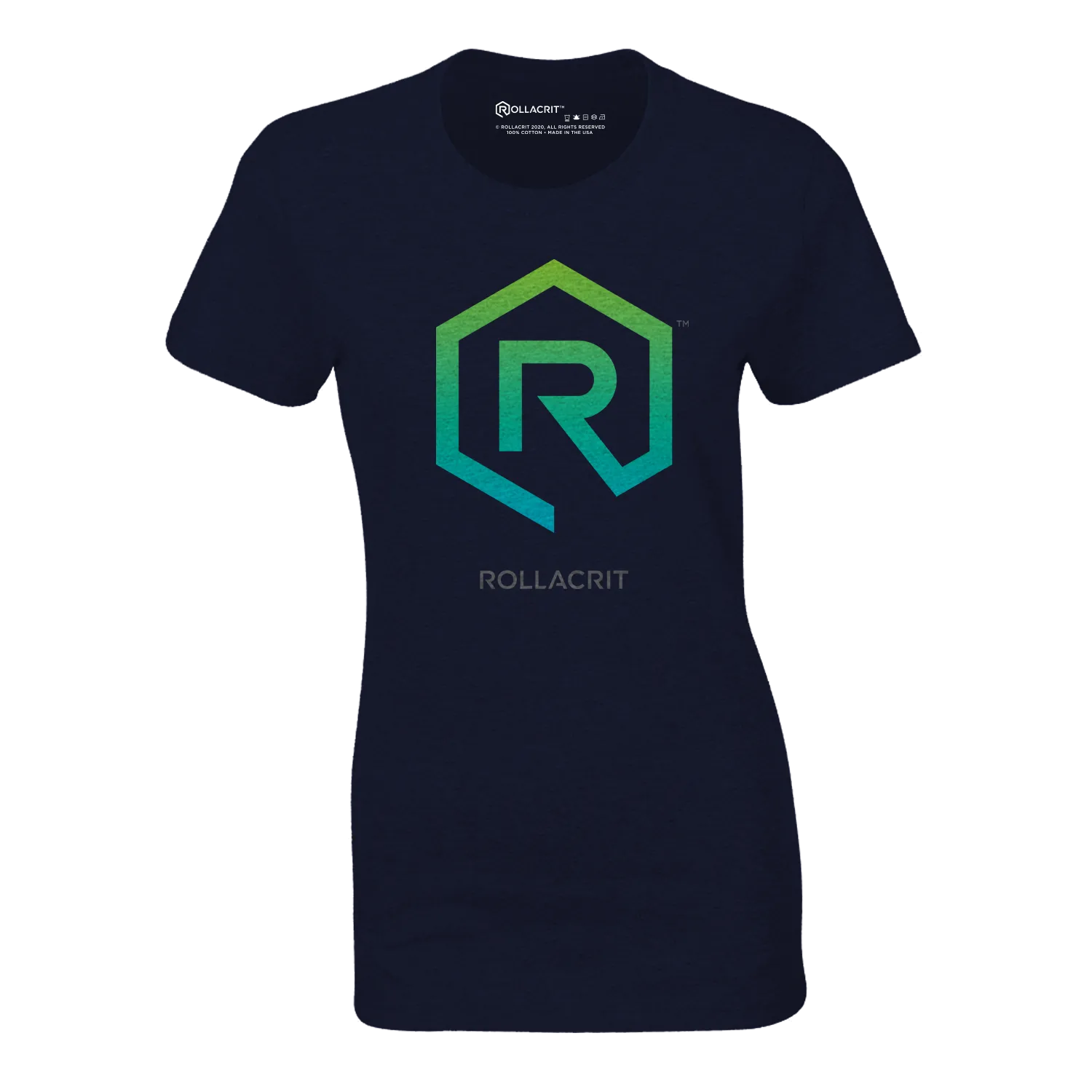 Roll A Crit Green Horizon 1e fitted T-shirt Charcoal-Black slim fit