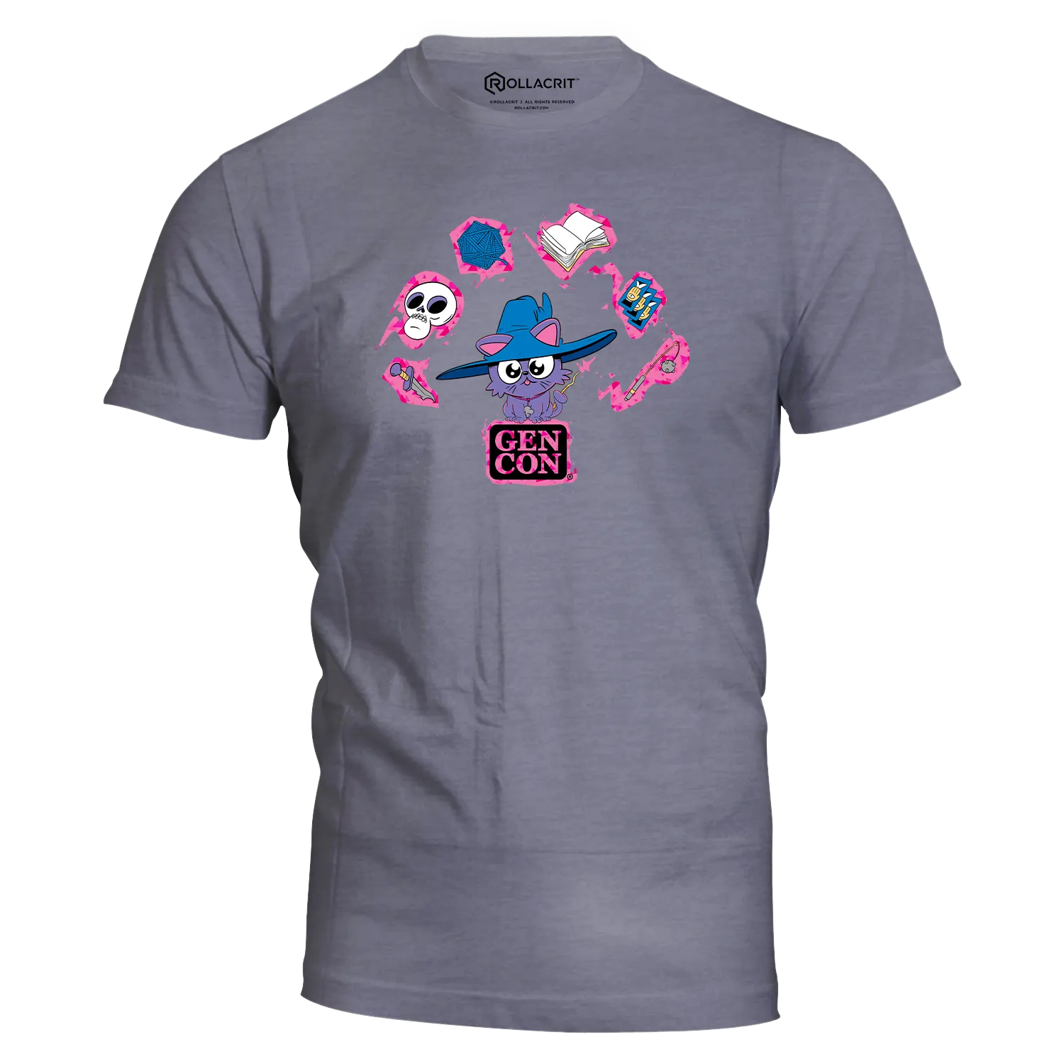 Roll A Crit My Little Cat Wizard T-shirt zwart katoen