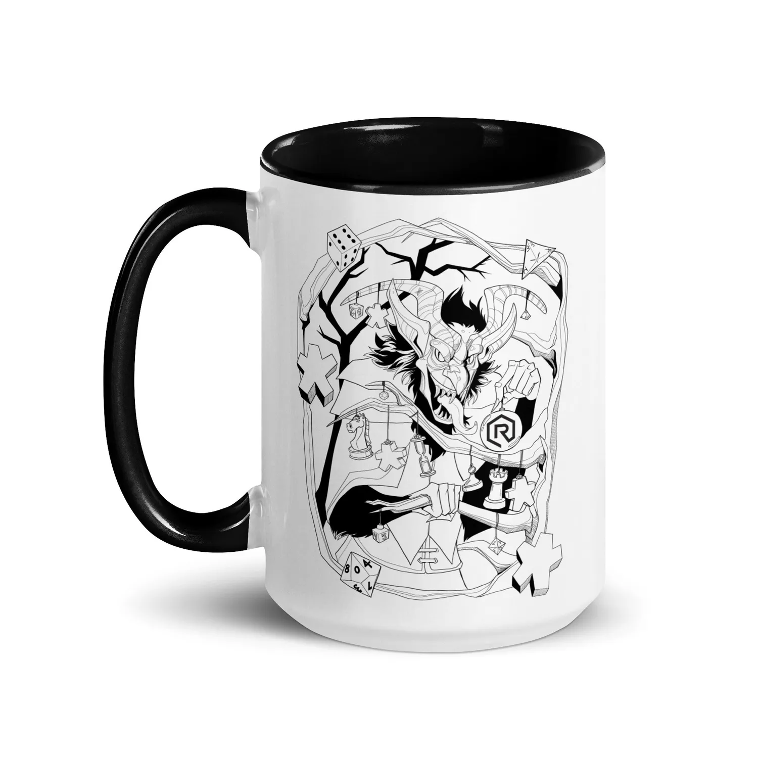 Roll A Crit Decorating Krampus mok keramiek 11 oz zwart