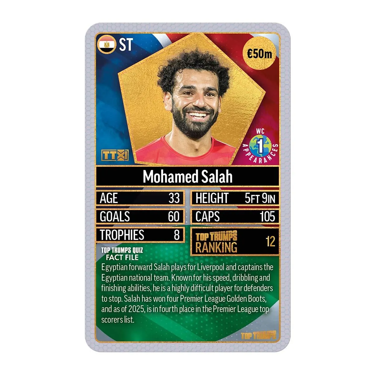 Top Trumps World Football Stars Chrome Silver kaartspel