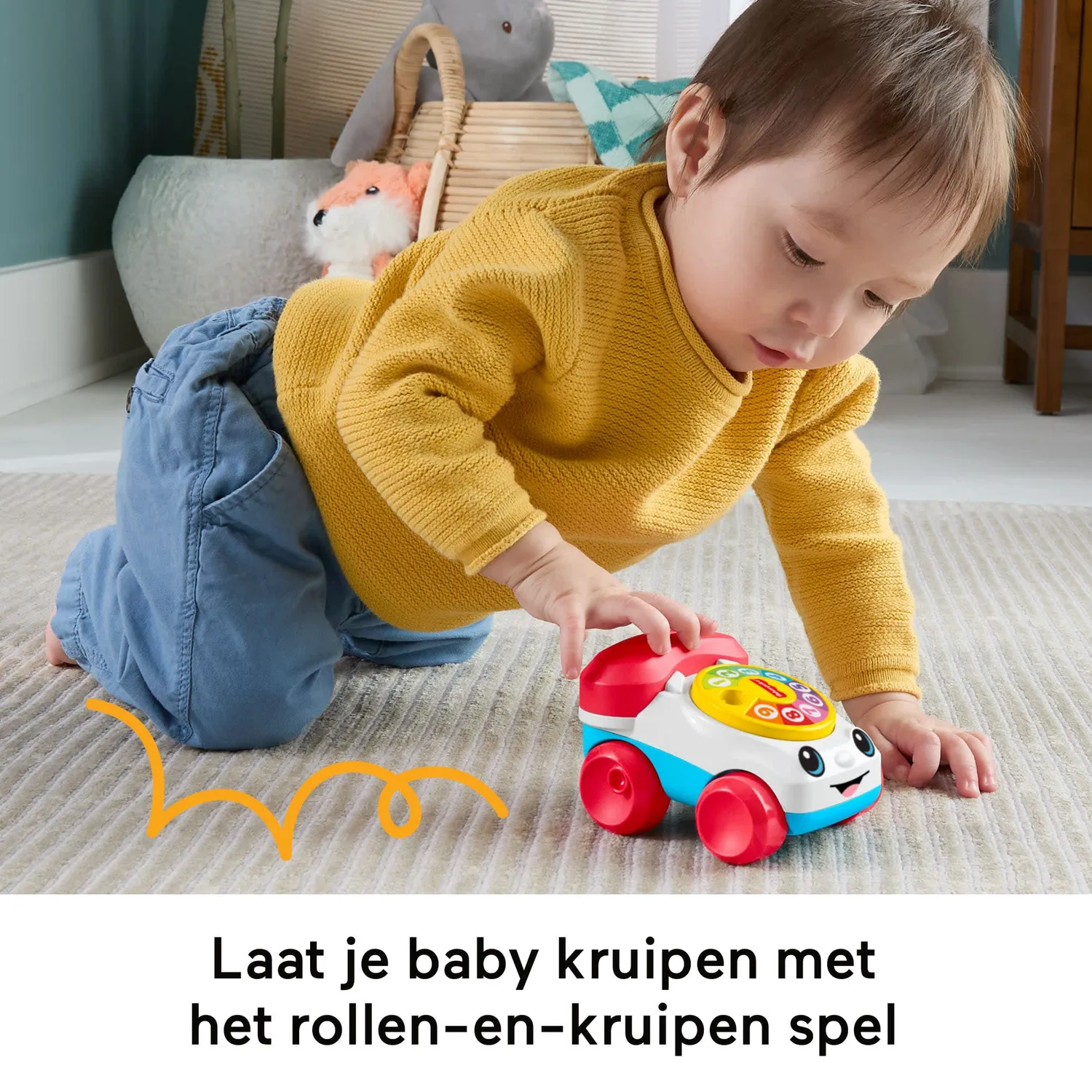 Fisher-Price Telefoonvoertuig duwspeelgoed met geluid 6m+