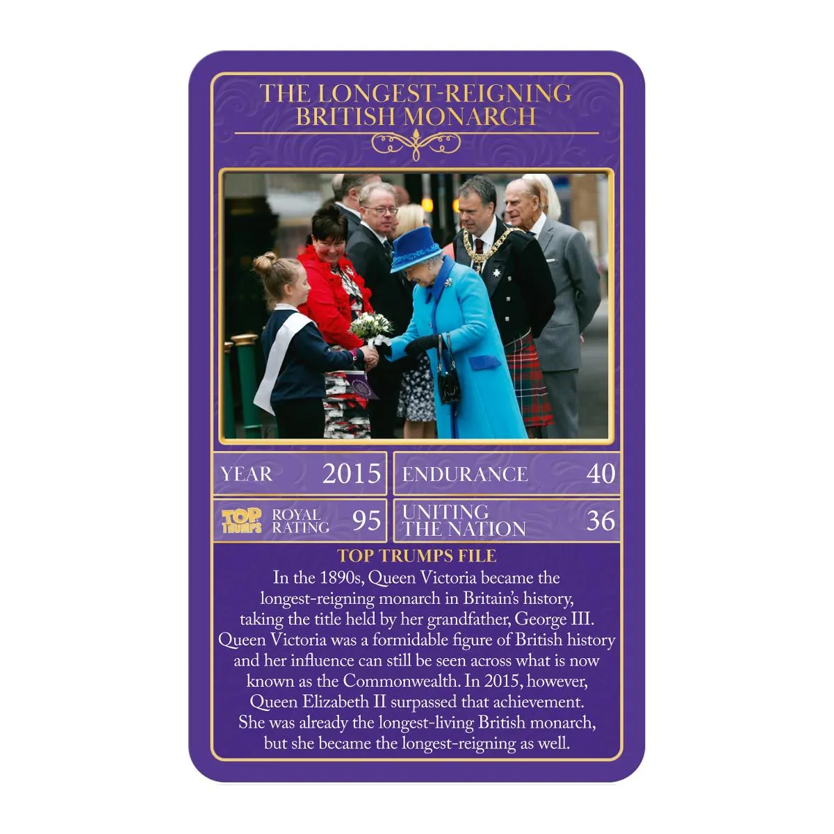 Top Trumps HM Queen Elizabeth II kaartspel 30 kaarten