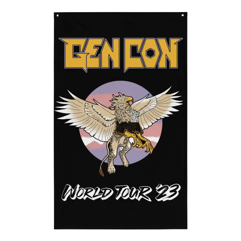Roll A Crit Gen Con 2023 Griffin vlag 36x60