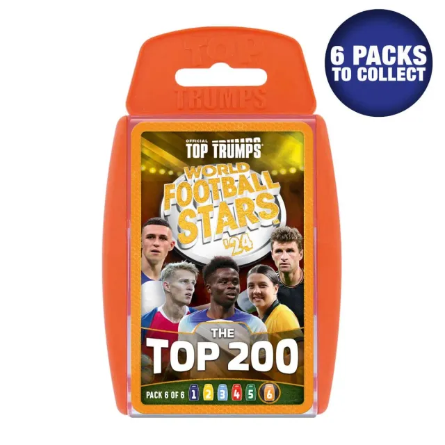 Top Trumps World Football Stars kaartspel Pack 6 Top 200